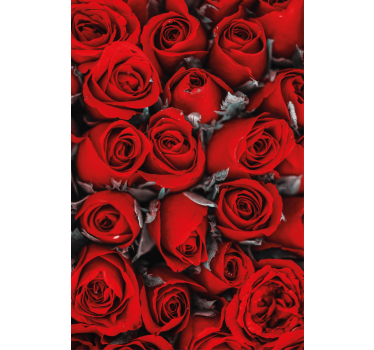 Tapeta kwiaty czerwone róże romantyczne - TenStickers