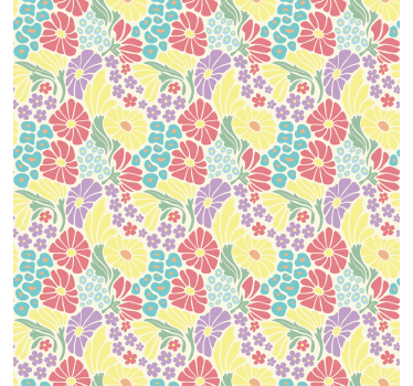 Tapeta kwiaty w pastelowych odcieniach - TenStickers