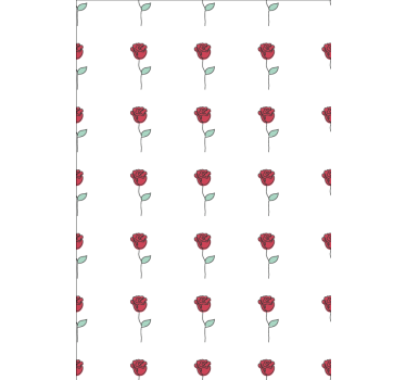 Tapeta kwiaty uroczy rysunek linii czerwonej róży - TenStickers