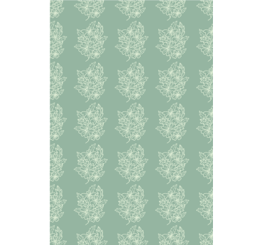Tapeta kwiaty zielona minimalistyczna ładna - TenStickers