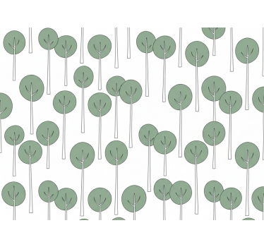 Tapeta kwiaty w minimalistyczny wzór drzew - TenStickers