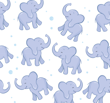 Tapeta mały słoń i bąbelki - TenStickers