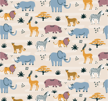 Tapeta dzikie zwierzęta dla dzieci - TenStickers