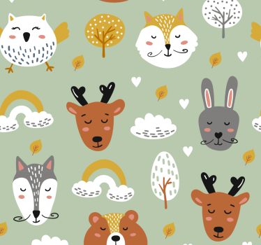 Tapeta zwierzątka w stylu nordyckim - TenStickers