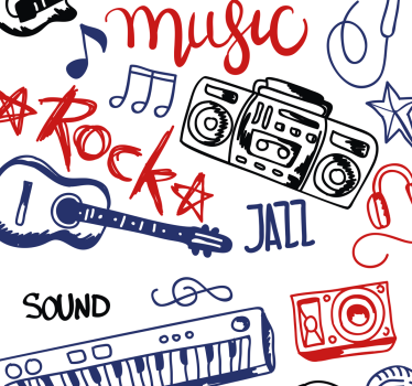 Tapeta do pokoju młodzieżowego Instrumenty muzyczne - TenStickers