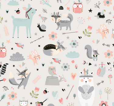 Tapeta dla dzieci w leśne zwierzęta - TenStickers