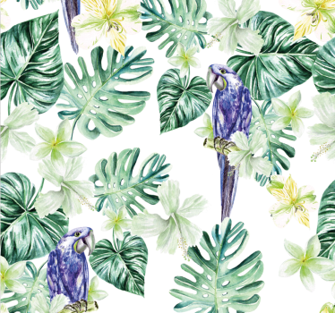 Tapeta w papugi tropikalna flora papugowa - TenStickers