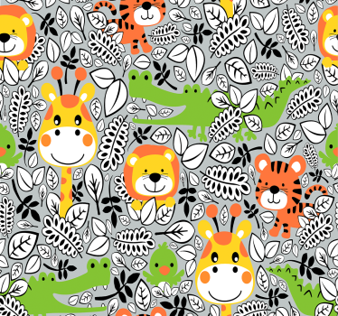 Tapeta zwierzęta zabawa ze zwierzętami w safari - TenStickers
