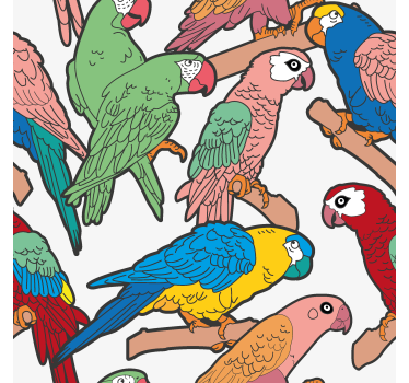 Tapeta w papugi zespół papug - TenStickers