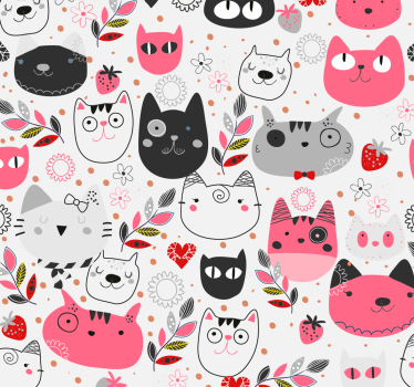 Tapeta koty zabawne motywy kotów - TenStickers