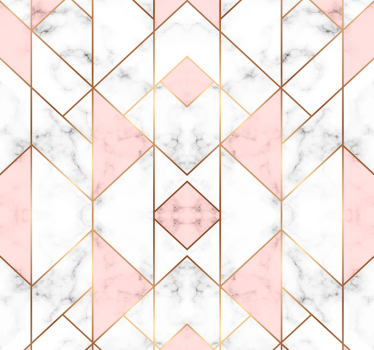 Tapeta do salonu abstrakcja Różowa figura geometryczna - TenStickers