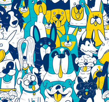 Tapety ze zwierzętami animowany zespół psów - TenStickers