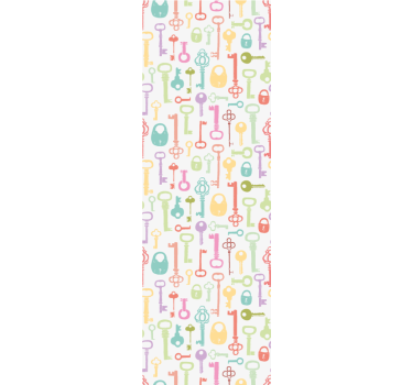 Tapeta do pokoju młodzieżowego wzór kolorowe klucze - TenStickers