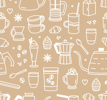 Tapeta do kuchni zespół z motywem kawiarni - TenStickers