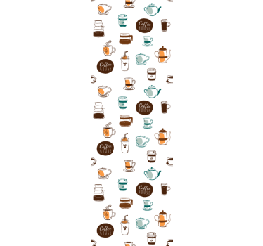 Tapeta do kuchni ilustracja motywu kawy - TenStickers