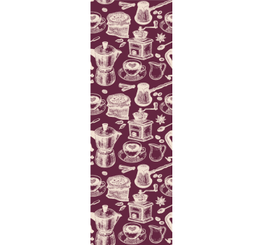 Tapeta do kuchni wzór z motywem kawy - TenStickers