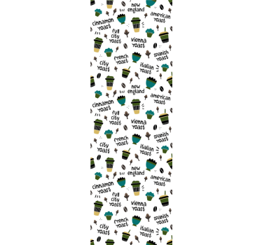 Tapeta do kuchni wzór palenia kawy - TenStickers