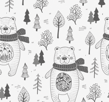 Tapeta zwierzęta motyw niedźwiedzia leśnego - TenStickers
