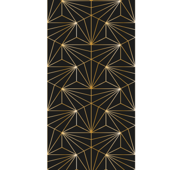 Tapeta do salonu geometryczny wzór złoty - TenStickers