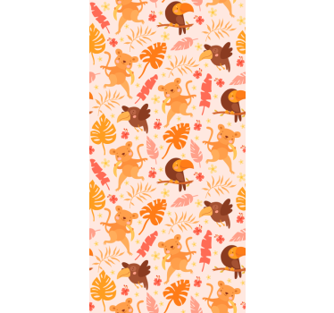 Tapeta koty zabawna fauna dżungli - TenStickers