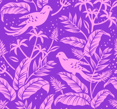 Tapeta fioletowe ptaki  - TenStickers