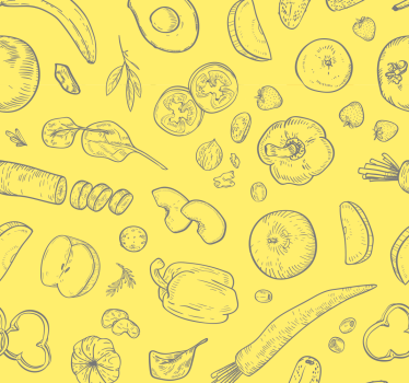 Tapeta do kuchni owocne szkice - TenStickers