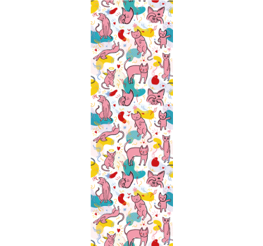 Tapeta koty zabawne kocie wzory - TenStickers