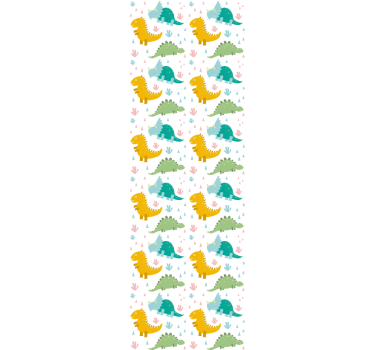 Tapeta dinozaury parada dinozaurów - TenStickers