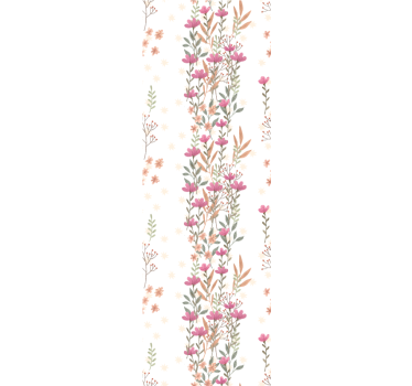 Tapeta kwiaty kwiatowe pionowe paski - TenStickers