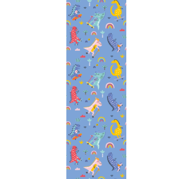 Tapeta dinozaury jeżdżące dinozaury - TenStickers