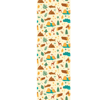 Tapeta drzewa w scenerii kempingowej - TenStickers