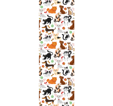 Tapeta zwierzęta zabawna ilustracja zwierzaka - TenStickers
