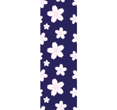 Tapeta dla nastolatka Fioletowy wzór kwiatów w stylu vintage - TenStickers