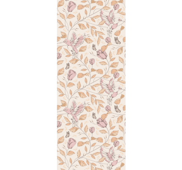 Tapeta kwiaty delikatny beżowy motyw - TenStickers