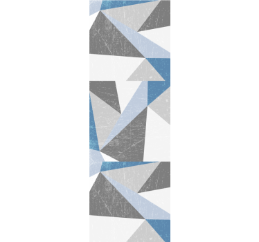 Tapeta salon Szary i niebieski trójkąt geometryczny wzór - TenStickers