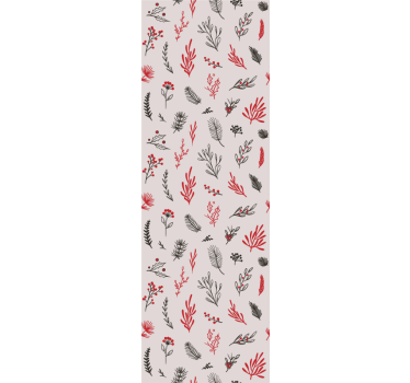 Tapeta do kuchni z różowymi roślinnymi motywami - TenStickers