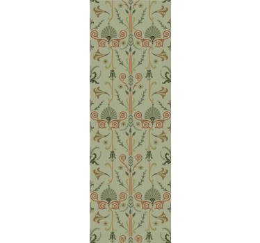 Tapeta do salonu zielony klasyczny wzór w kwiaty vintage - TenStickers