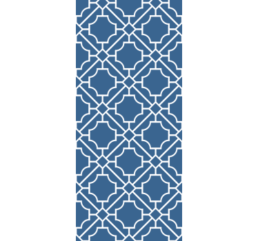 Tapeta w kwadraty Geometryczna krata biała/granatowa - TenStickers