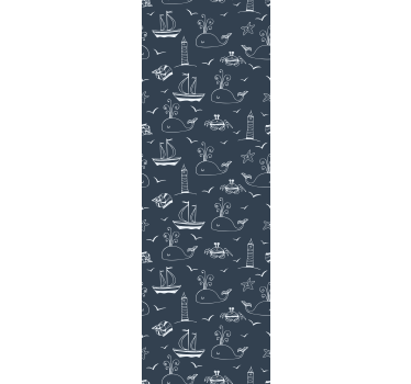 Tapeta ryby z morską sceną z wielorybem - TenStickers