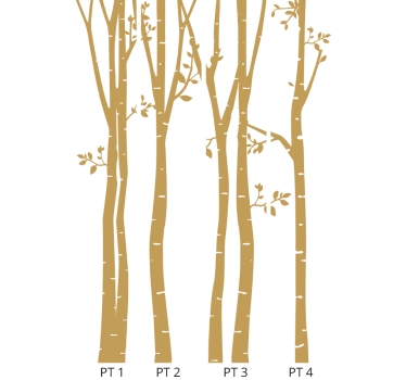 Tapeta drzewa eleganckie złote sylwetki - TenStickers
