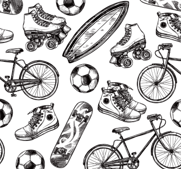 Tapeta vintage Gryzmoły sportowe - TenStickers