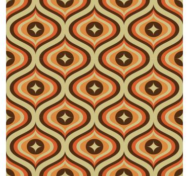 Tapeta do pokoju dziennego retro pomarańczowy i brązowy - TenStickers