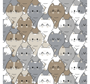Tapeta dla dzieci ilustracja kotów - TenStickers