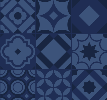 Tapeta do kuchni granatowe płytki - TenStickers