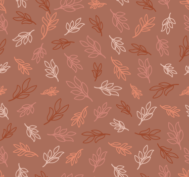 Tapeta do salonu terracotta wzór liści - TenStickers