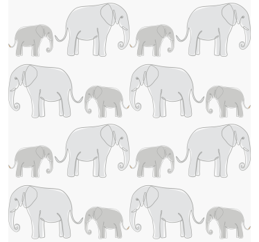 Tapeta dla dzieci minimalistyczne słonie - TenStickers