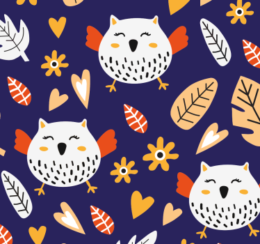 Tapeta ptaki wzór natury sowy - TenStickers