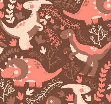 Tapeta dinozaury zabawny wzór dinozaura - TenStickers