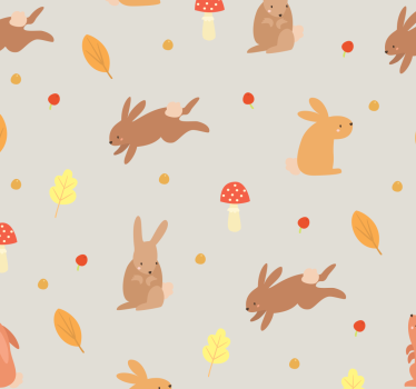Tapeta zwierzęta motyw wzoru króliczka - TenStickers