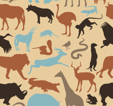Tapeta zwierzęta sylwetki safari - TenStickers